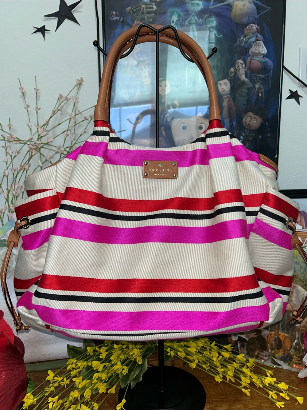 Kate Spade Oak Island Stripe Stevie diaper bag